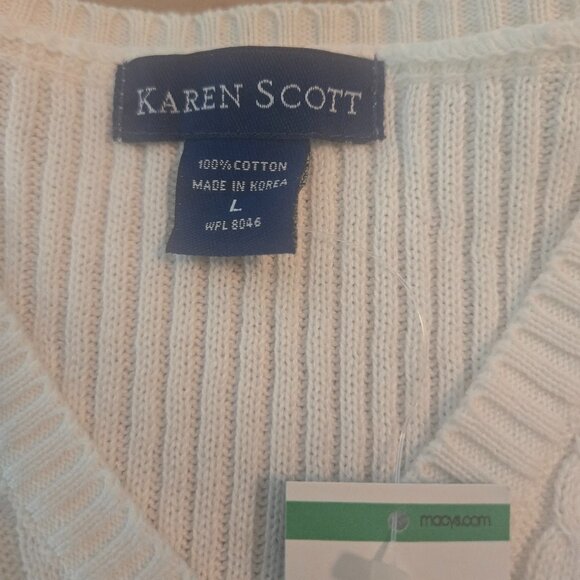 Karen Scott V-Neck Sweater   Large - Picture 3 of 9